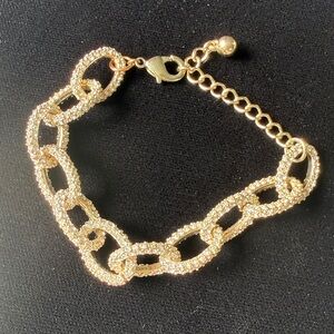 Gold crystal chain-link bracelet✨